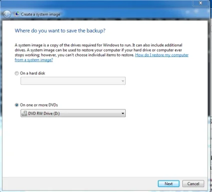 Create a system image - save location.webp