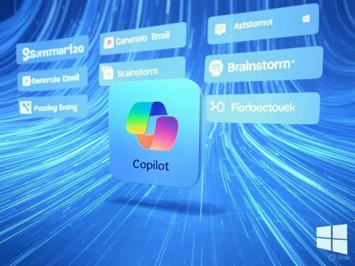 A digital interface displaying the Copilot application and a list of suggested online collaborative activities.