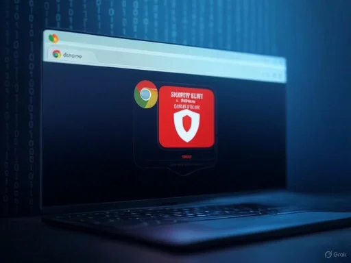 A laptop screen displays the Chrome browser with an icon for 'Shopify Shield & Firewall,' indicating cybersecurity protection.