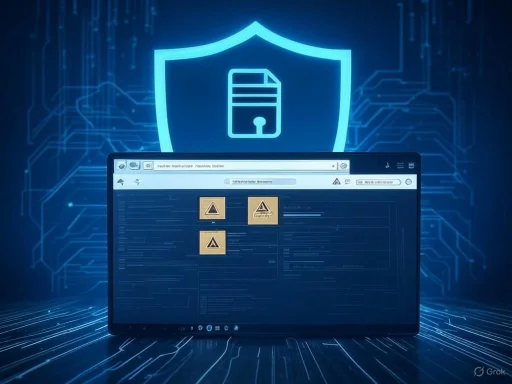 A digital security warning with a shield and lock icon, warning of a malware or virus threat on a computer screen.