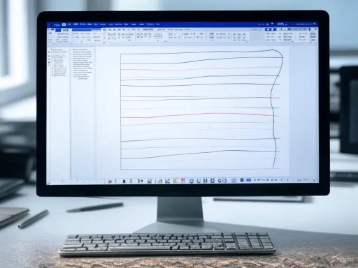 A computer monitor displays a detailed graph or data chart with multiple lines on a spreadsheet.