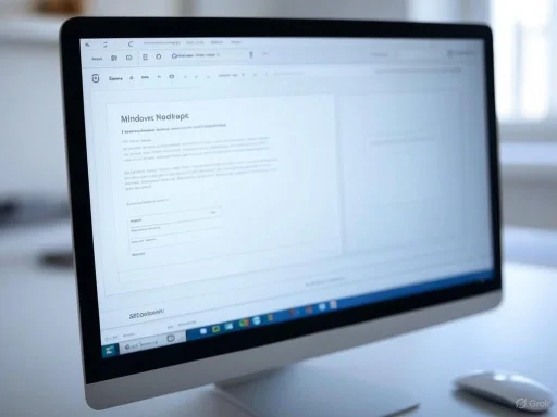 A computer monitor displaying a document titled 'Mindovers Nodeplek' with editing tools at the top.