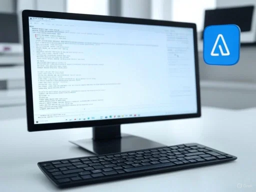 A computer monitor displaying code with an AWS logo floating beside it.