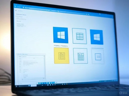 A laptop screen displays various Windows icon design templates and wireframes.