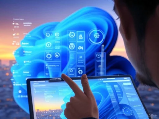 A person interacts with a futuristic digital interface and hologram, showcasing advanced cloud or data technology visualization.