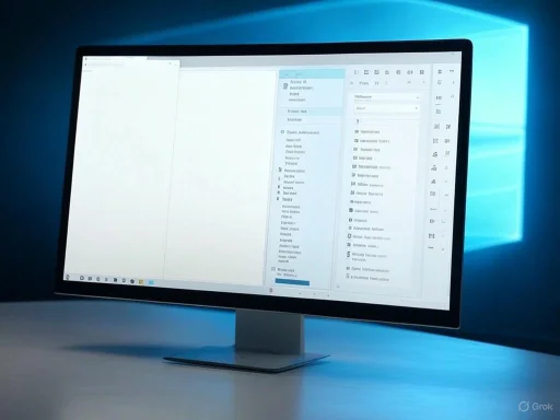 A computer monitor displays a software interface with various editing and document management tools.