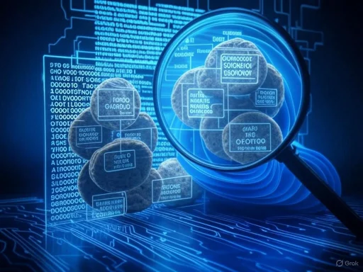 A digital illustration of cloud storage data, featuring clouds with labeled sections and binary code, viewed through a magnifying glass. A digital illustration of cloud storage data, featuring clouds with labeled sections and binary code, viewed through a magnifying glass.