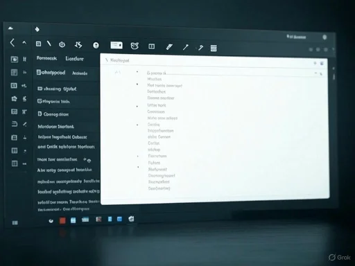 A digital note-taking app open on a tablet, displaying a list of items with a sidebar menu on the left.