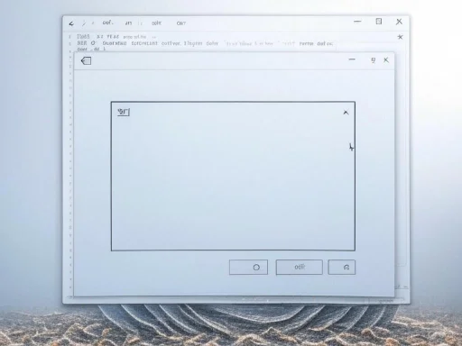 Two overlapping computer windows with minimalist interface displayed against a light background on a textured surface.