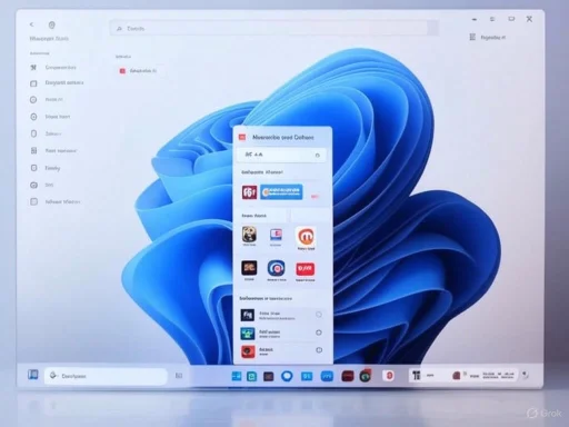 A computer screen showing the Windows 11 desktop with the Start menu open and various app icons displayed.