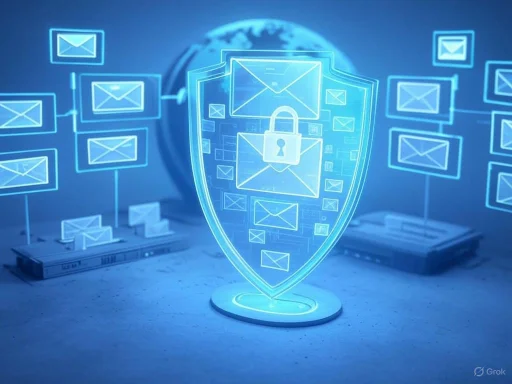 Digital shield protecting email messages from cyber threats and unauthorized access.