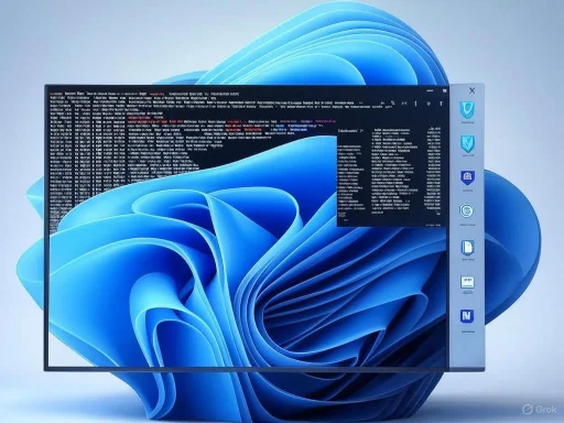 A computer screen displaying system debugger and application icons on a Windows desktop background.