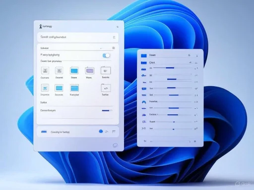 The image shows a digital interface with various customization options over a blue abstract background.