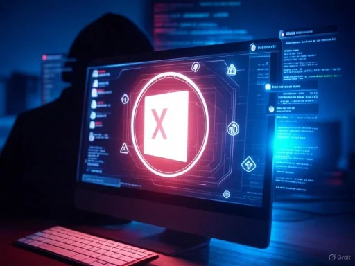 A computer screen displays a warning alert with a red 'X' symbol, indicating a security threat or error. A computer screen displays a warning alert with a red 'X' symbol, indicating a security threat or error.