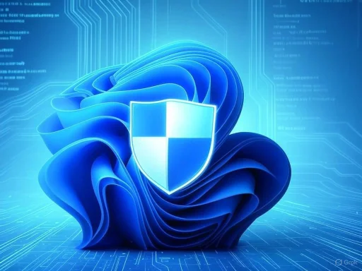 A digital illustration of a shield icon on a swirling abstract background, symbolizing cybersecurity and protection.