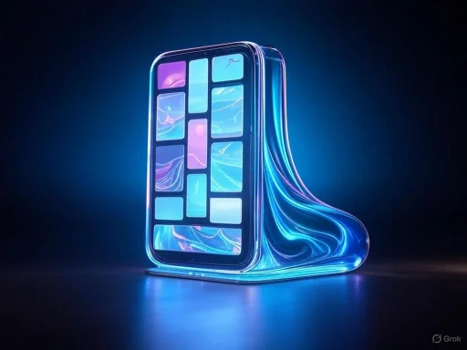 A futuristic digital artwork of a glowing smartphone with flowing light effects against a dark background.