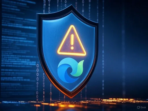 A digital shield displays a warning triangle with an exclamation mark, indicating a security alert or threat.
