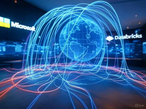 A digital globe with moving light trails, showcasing connections around the world for Microsoft and Dubarcks. A digital globe with moving light trails, showcasing connections around the world for Microsoft and Dubarcks.