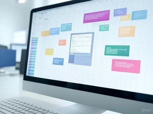 Digital calendar or scheduling software displayed on an iMac screen, with colorful event blocks. Digital calendar or scheduling software displayed on an iMac screen, with colorful event blocks.