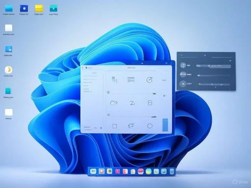 A Windows 11 desktop with various open files, icons, and a sidebar widget on a light blue background.