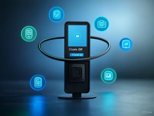 A device with a screen labeled 'Crate GIF' surrounded by floating icons representing various digital formats. A device with a screen labeled 'Crate GIF' surrounded by floating icons representing various digital formats.