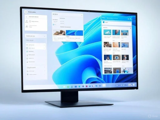 A computer monitor displaying the Windows 11 desktop with open applications. A computer monitor displaying the Windows 11 desktop with open applications.