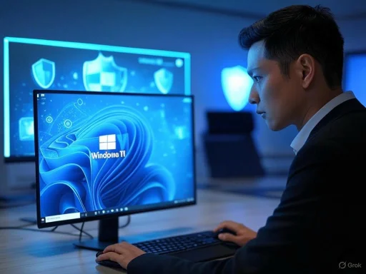 A man in a suit using a computer in a high-tech cybersecurity or networking environment. A man in a suit using a computer in a high-tech cybersecurity or networking environment.