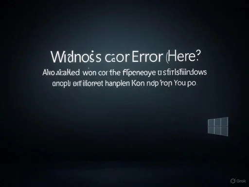 The image displays a Windows error message with garbled text and incorrect formatting, indicating a system error.