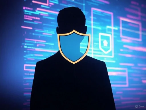 A silhouetted person with a shield symbol on their face, representing cybersecurity or digital protection. A silhouetted person with a shield symbol on their face, representing cybersecurity or digital protection.
