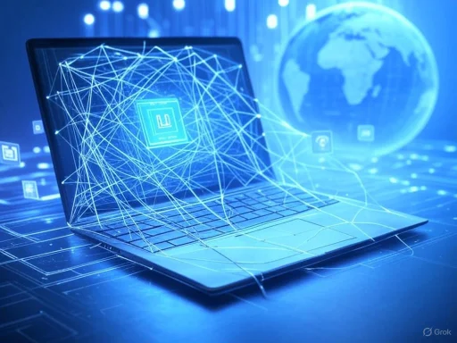 A digital illustration of a laptop with interconnected lines and icons, symbolizing global connectivity and cyberspace. A digital illustration of a laptop with interconnected lines and icons, symbolizing global connectivity and cyberspace.
