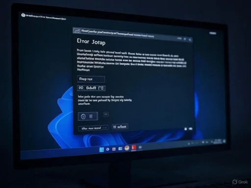 A computer screen displays a suspicious or corrupted text document with unreadable, jumbled characters.