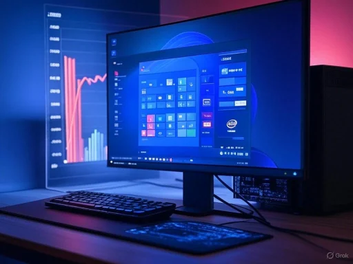 A computer setup with one monitor displaying a software interface and another monitor showing a data chart.