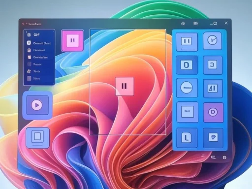 A digital drawing or painting software interface with various control buttons and a colorful abstract background.
