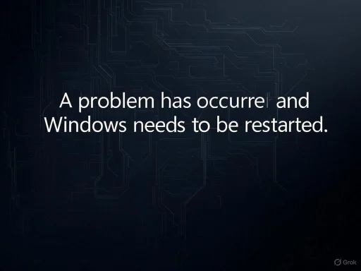Windows has encountered an issue and needs to be restarted to resolve the problem.