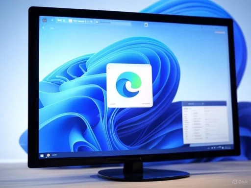 A computer monitor displaying the Microsoft Edge browser on a Windows 11 desktop.