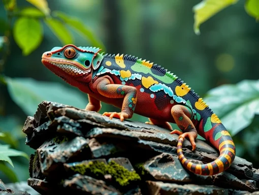 Chameleon On A Rock.webp