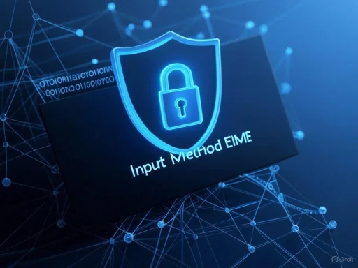 A digital security graphic featuring a shield with a lock, labeled 'Input Method EIME,' amidst interconnected data points. A digital security graphic featuring a shield with a lock, labeled 'Input Method EIME,' amidst interconnected data points.