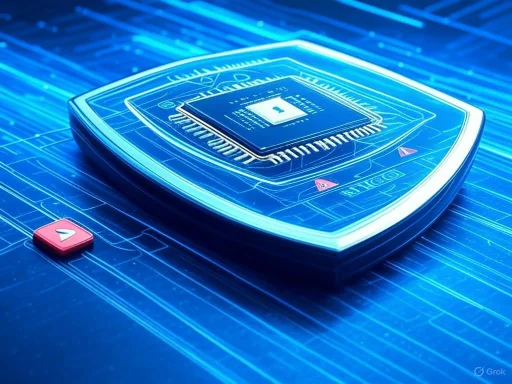 A digital shield with a lock icon, symbolizing cybersecurity and data protection, set against a futuristic blue circuit background. A digital shield with a lock icon, symbolizing cybersecurity and data protection, set against a futuristic blue circuit background.