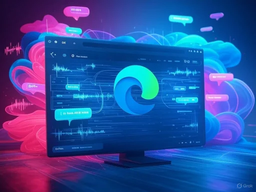 A digital sound editing interface displayed on a screen, with colorful abstract background and speech bubbles.