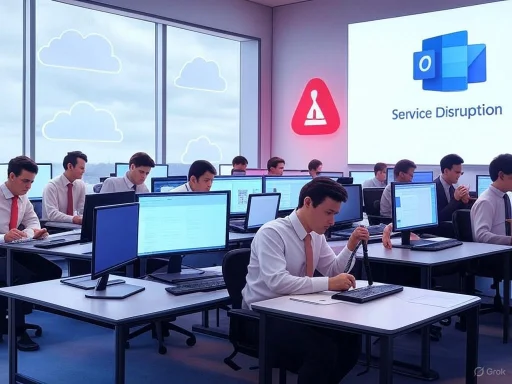 A classroom of young professionals in formal attire experiencing a service disruption on their computers.