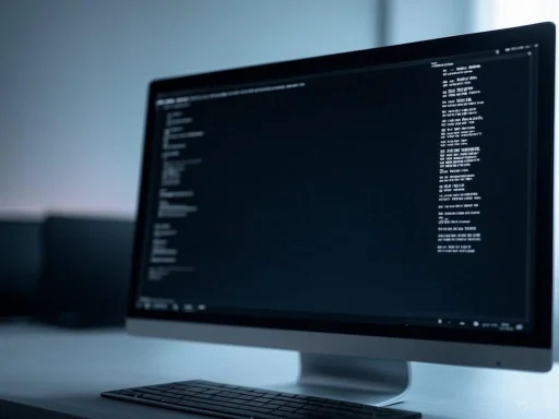 The image shows a computer monitor displaying lines of code with a dark background.
