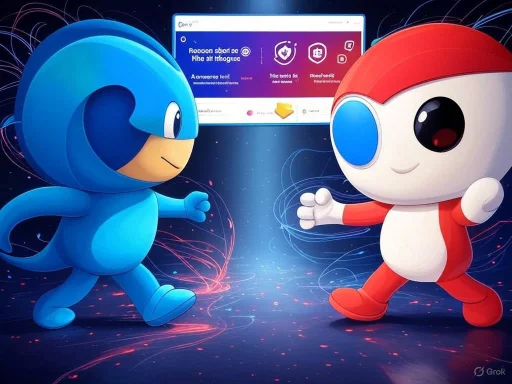 Sonic and Tails characters facing each other in front of a digital background with a website interface.