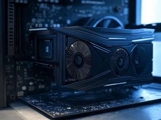 A high-performance graphics card installed on a computer motherboard.