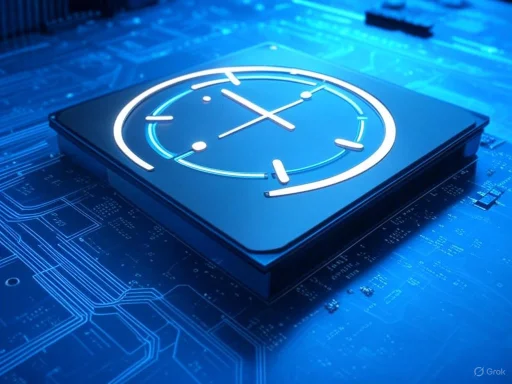 A digital clock icon on a computer circuit board, symbolizing time or technology. A digital clock icon on a computer circuit board, symbolizing time or technology.