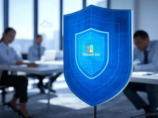 A digital shield with the label 'MarcooK 30S' is displayed in a modern office with people working in the background.