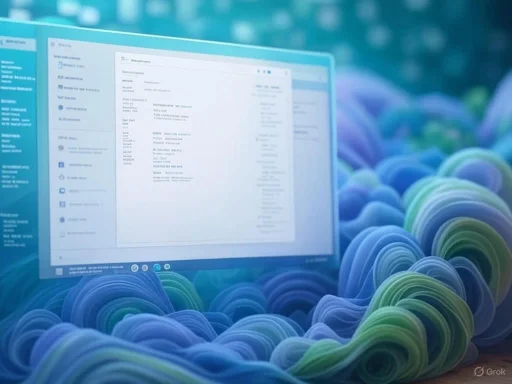A computer screen displaying a software interface, surrounded by colorful, twisted paper or fabric shapes.
