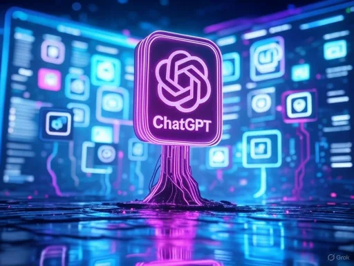 A digital, neon-lit illustration of ChatGPT as a glowing tree with a circuit board background. A digital, neon-lit illustration of ChatGPT as a glowing tree with a circuit board background.