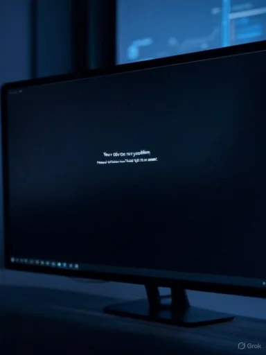 A computer screen displays a message indicating that the system needs to be restarted to continue.