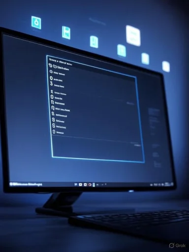 A computer screen displaying a list of text entries with icons, in a dark-themed interface.