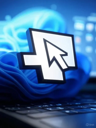 A digital cursor icon illuminated on a computer screen, representing online interaction or clicking.